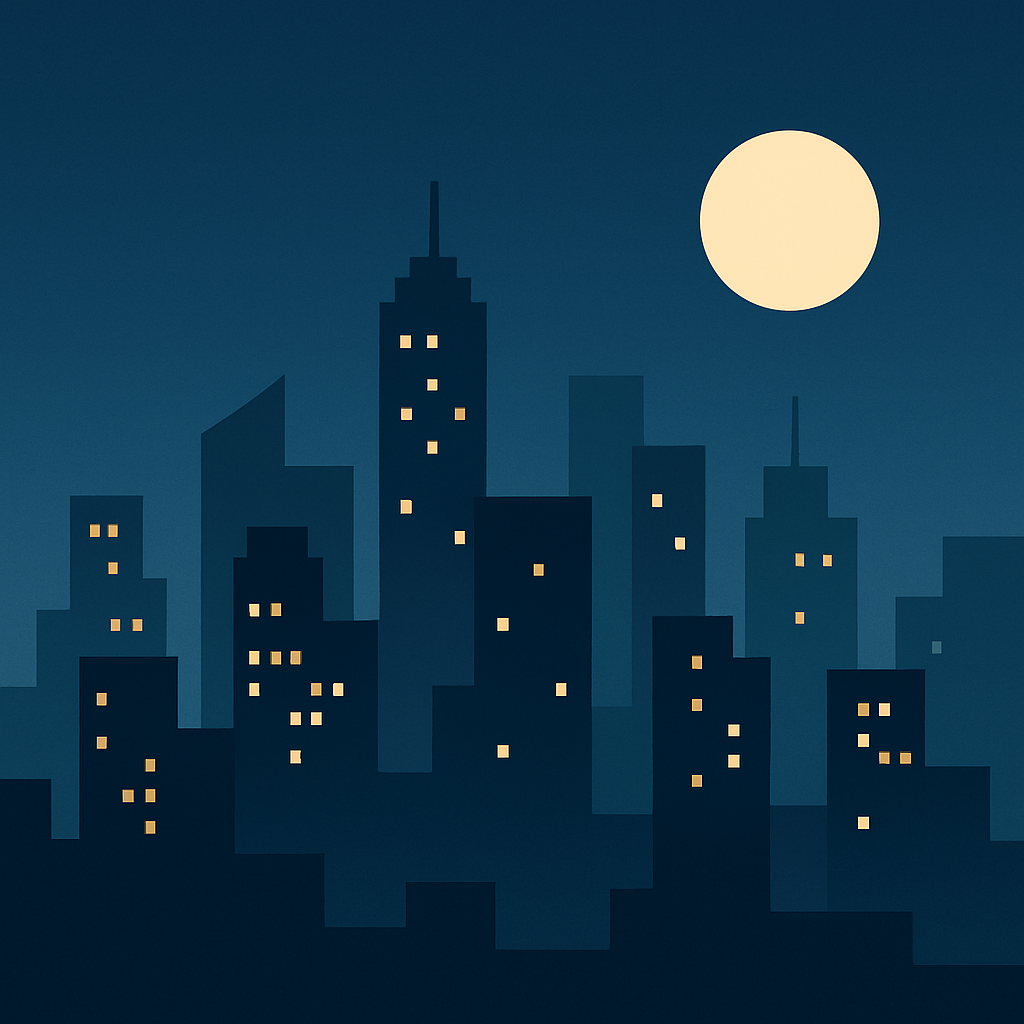 Абстрактный город ночью